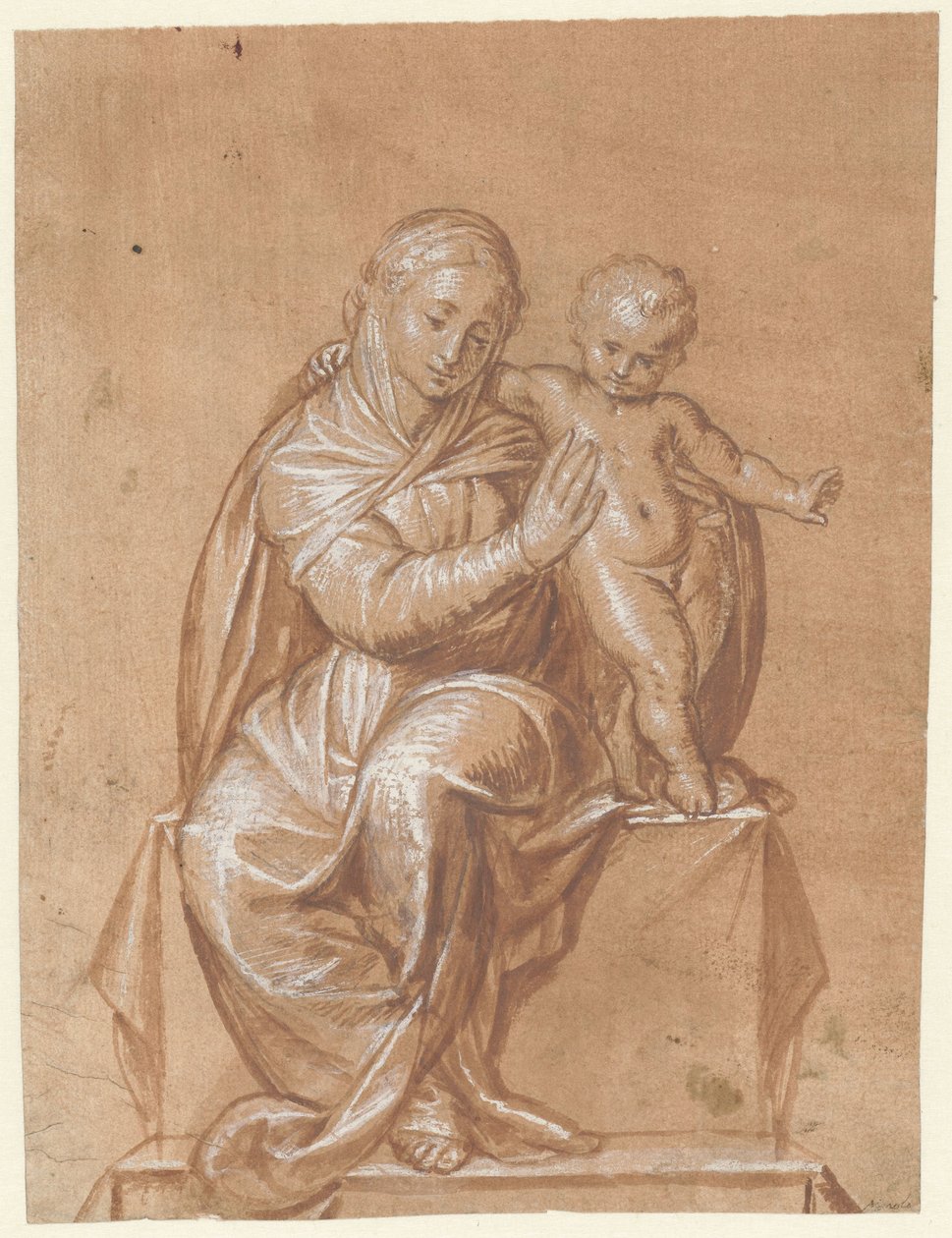 Sitzende Madonna mit Kind von Niccolò Giolfino (I)