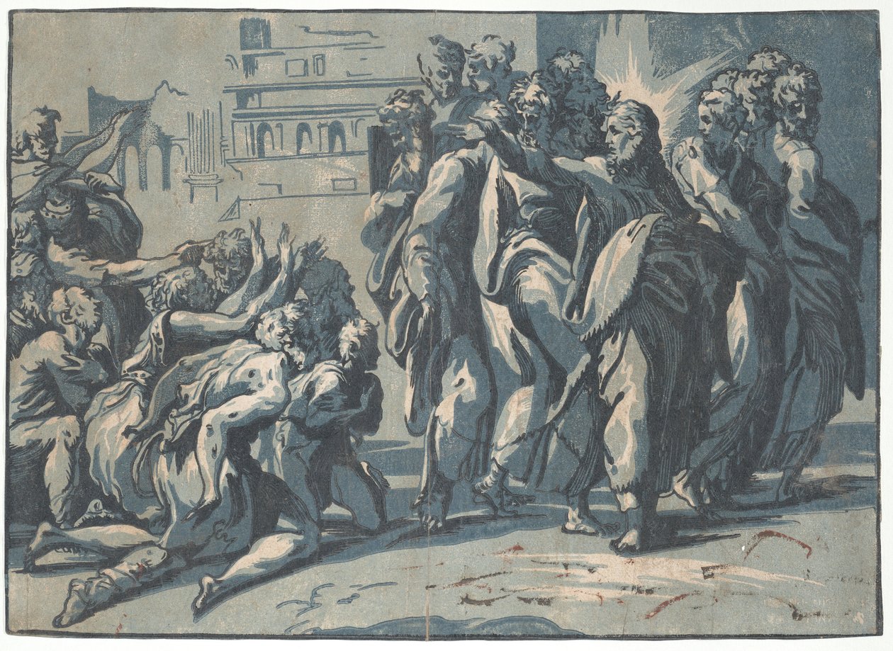 Christus heilt die Aussätzigen, 1540-50 von Niccolo Vicentino