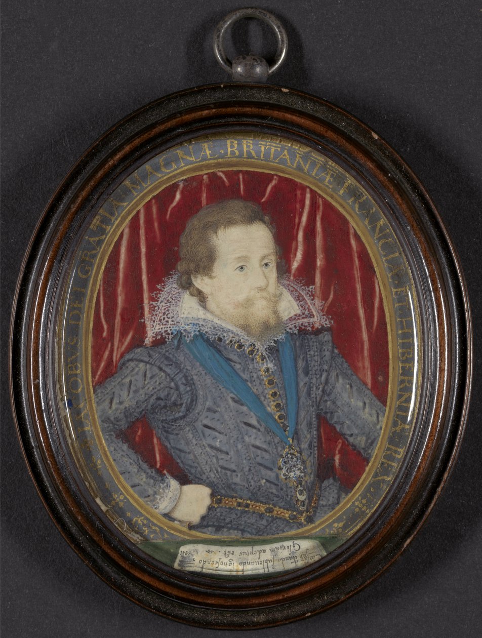 James I. von England und VI. von Schottland, ca. 1610 von Nicholas Hilliard