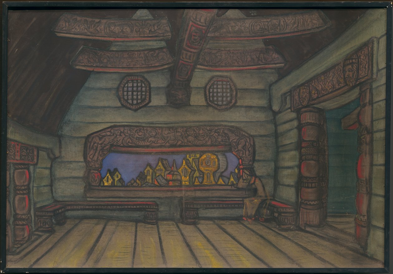 Yaroslavnas Turmzimmer, Dekor für Borodins Oper "Fürst Igor", 1914 von Nicholas Roerich