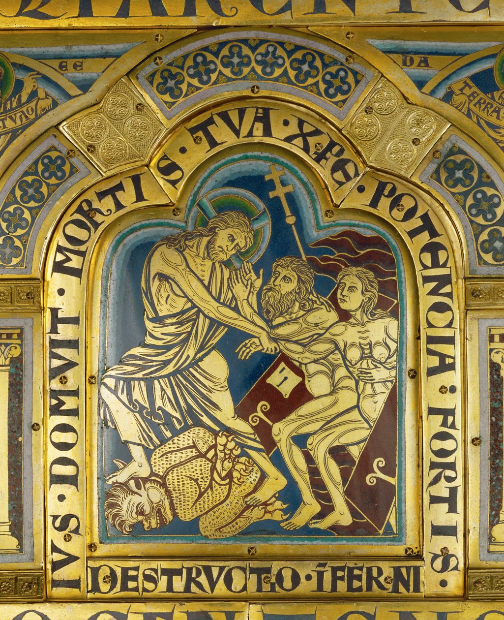 Christi Abstieg zur Hölle, vom Verduner Altar von Nicholas of Verdun