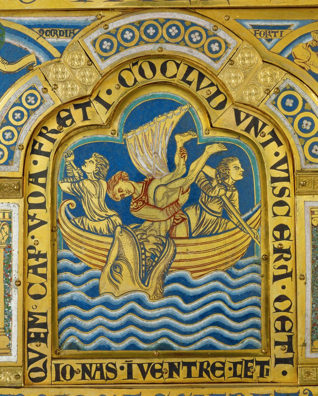 Jonas und der Wal, vom Verduner Altar von Nicholas of Verdun