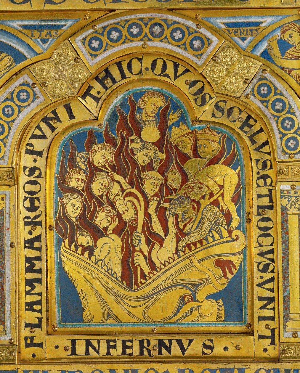 Die Verdammten in der Hölle, vom Verduner Altar von Nicholas of Verdun