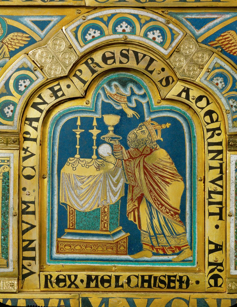Der Priesterkönig von Salem, Melchisedek, opfert Brot und Wein von Nicholas of Verdun