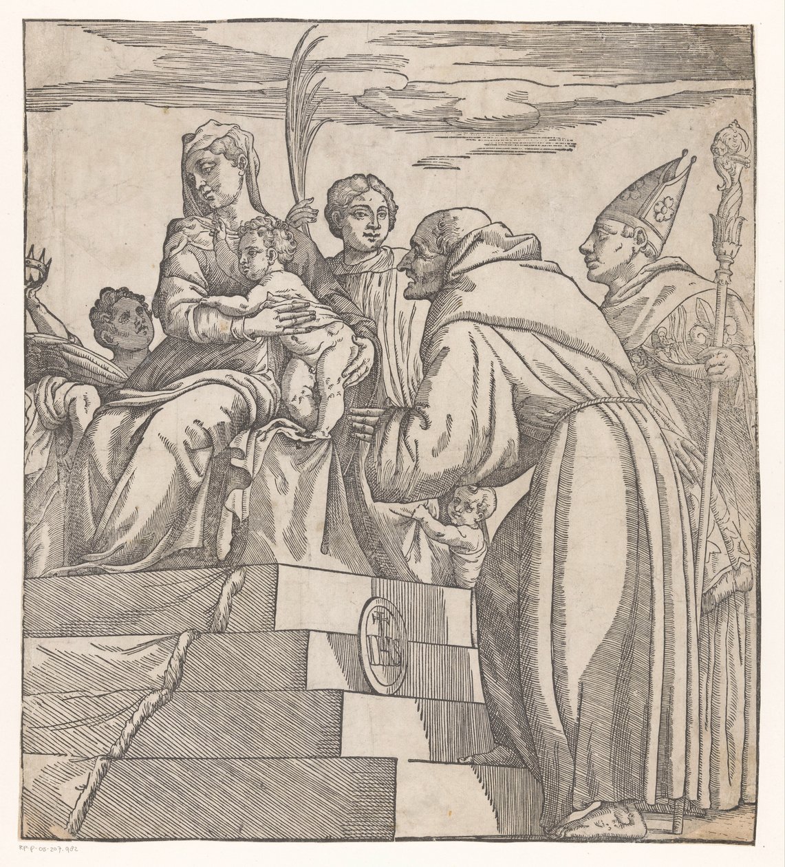 Doge Francesco Donato kniet vor Maria und Christus (rechte Hälfte) von Nicolò Boldrini (attributed to)