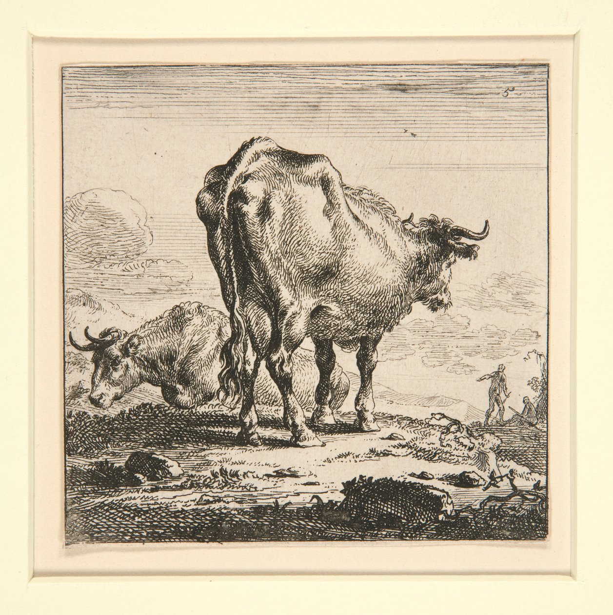 Die Kuhherde mit der Milchmagd von Nicolaes Berchem
