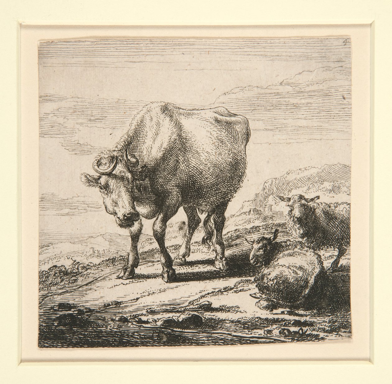 Die Gruppe der Kühe, mit der Milchmagd von Nicolaes Berchem