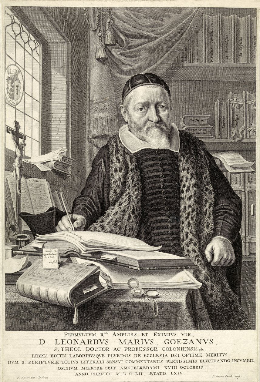 D. Leonardus Marius Goezanus, veröffentlicht 1654 (Gravur) von Nicolaes Cornelisz (c.1592 1655) Moeyaert
