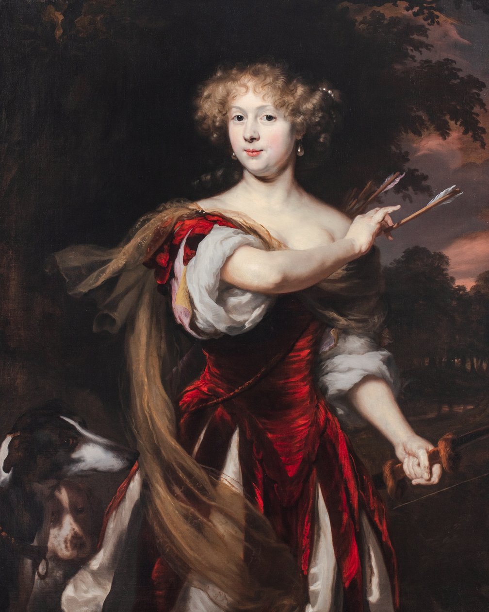Porträt einer Dame als Diana (um 1670-90) von Nicolaes Maes