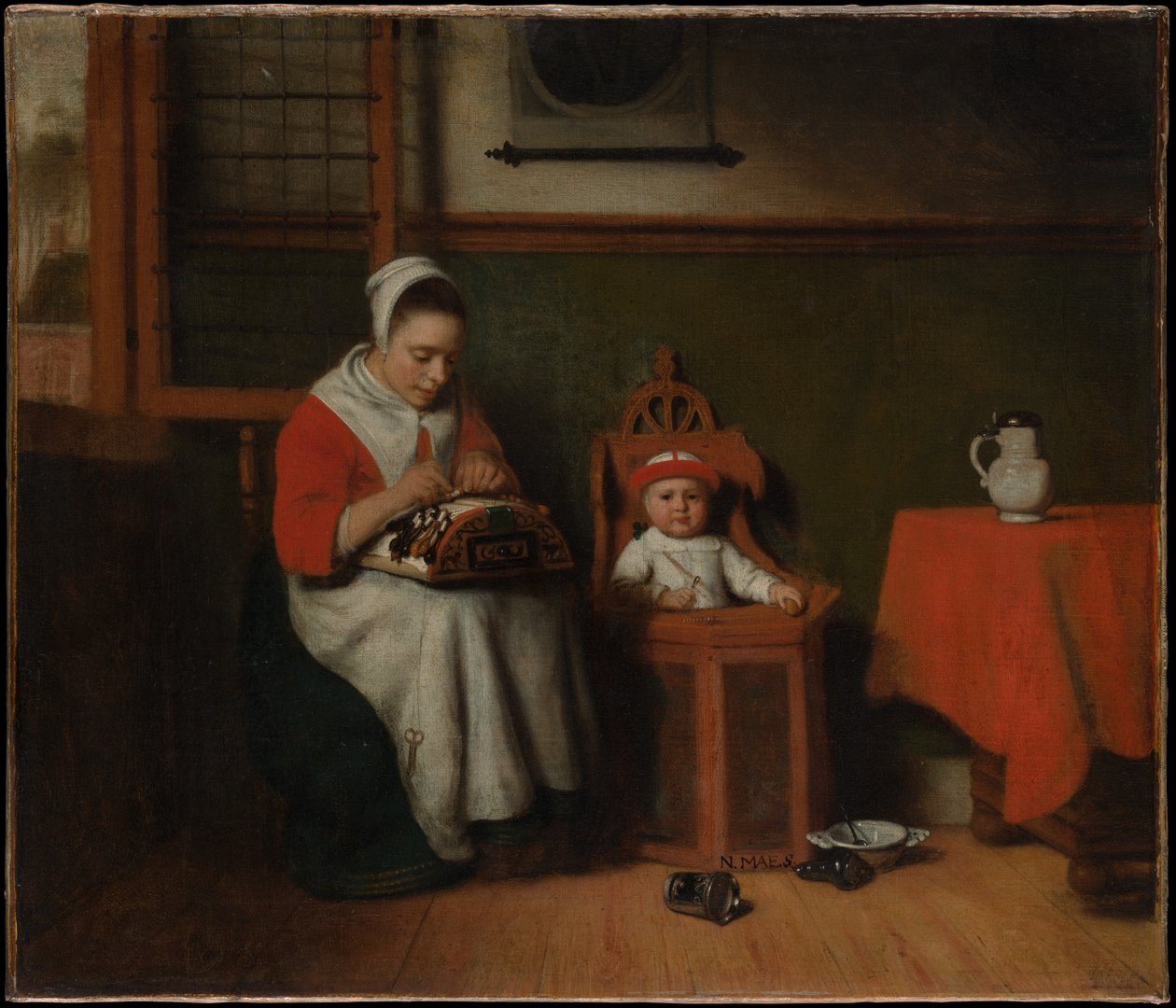 Die Spitzenklöpplerin von Nicolaes Maes