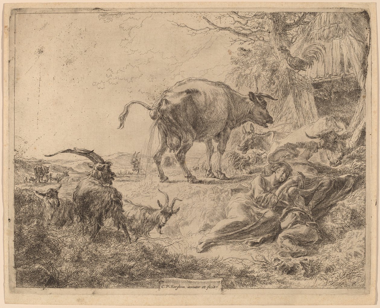 Pissende Kuh von Nicolaes Pietersz Berchem