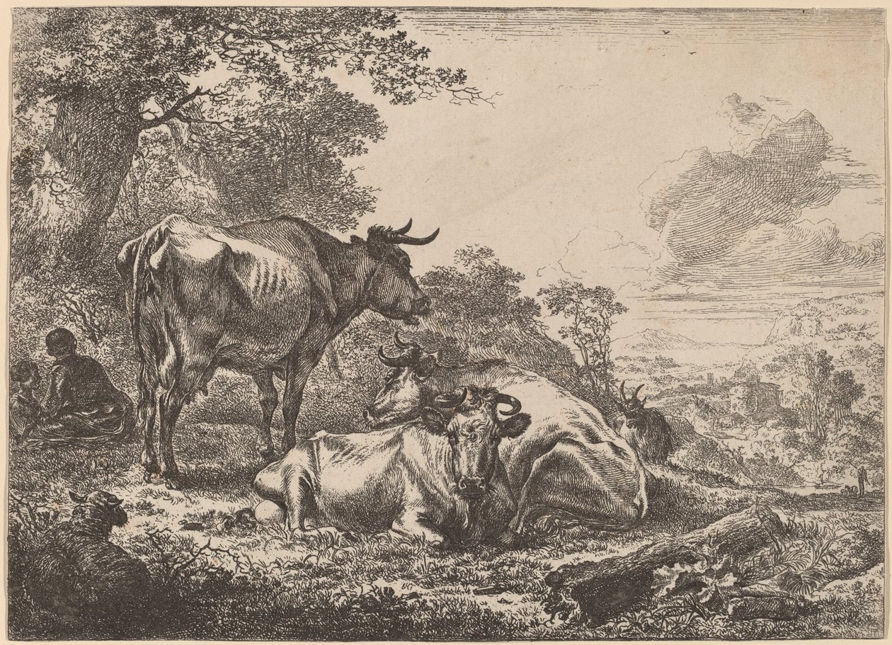 Ruhende Kühe von Nicolaes Pietersz Berchem