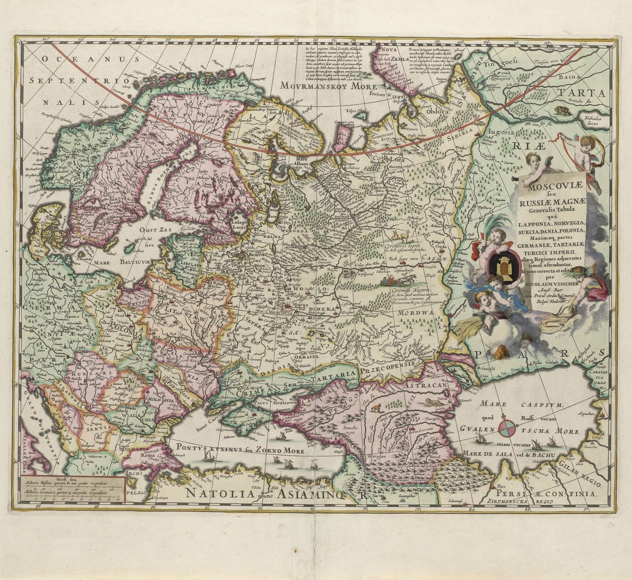 Karte von Russland, zweite Hälfte des 17. Jahrhunderts von Nicolaes Visscher