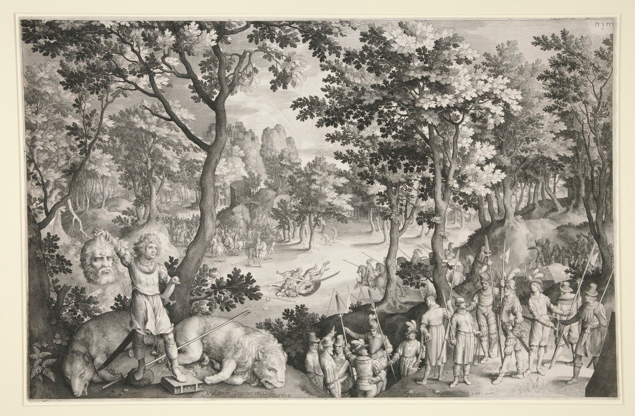 David und Goliath von Nicolaes de Bruyn