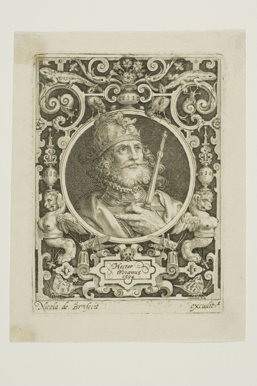 Hektor von Troja, Tafel eins aus Die Neun Helden von Nicolaes de Bruyn