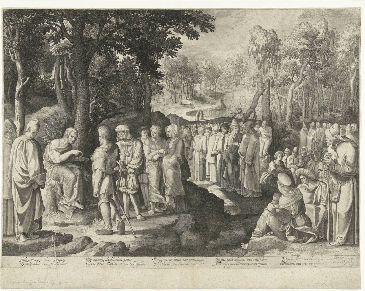 Johannes der Täufer predigt zur Menge von Nicolaes de Bruyn