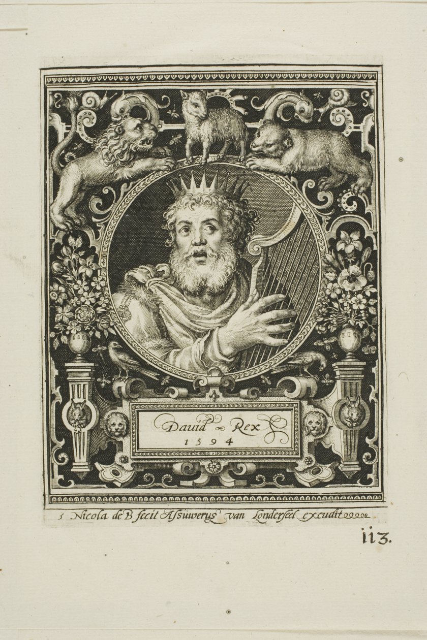 König David, Tafel fünf aus Die Neun Würdigen von Nicolaes de Bruyn