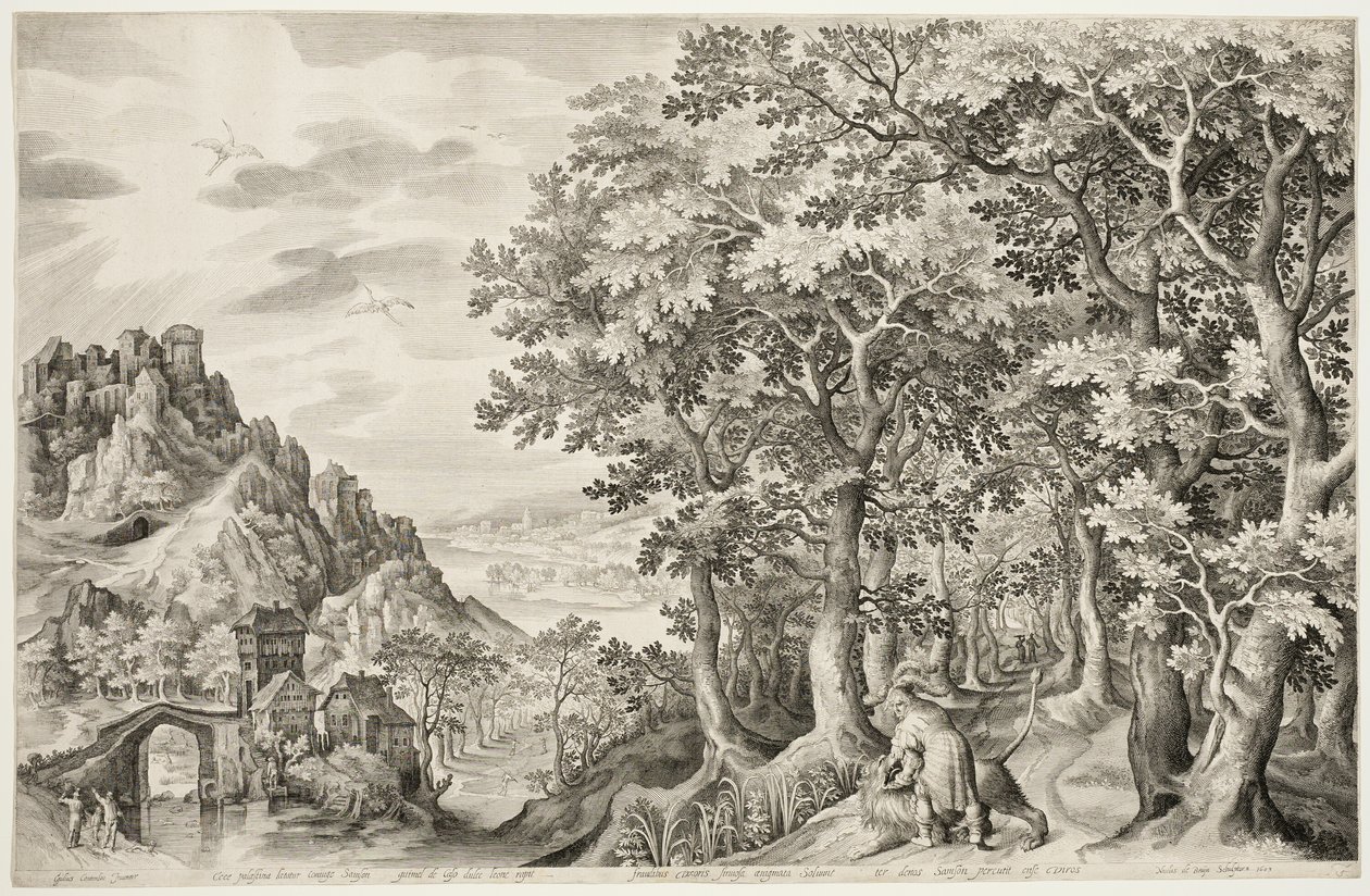 Samson tötet den Löwen von Nicolaes de Bruyn