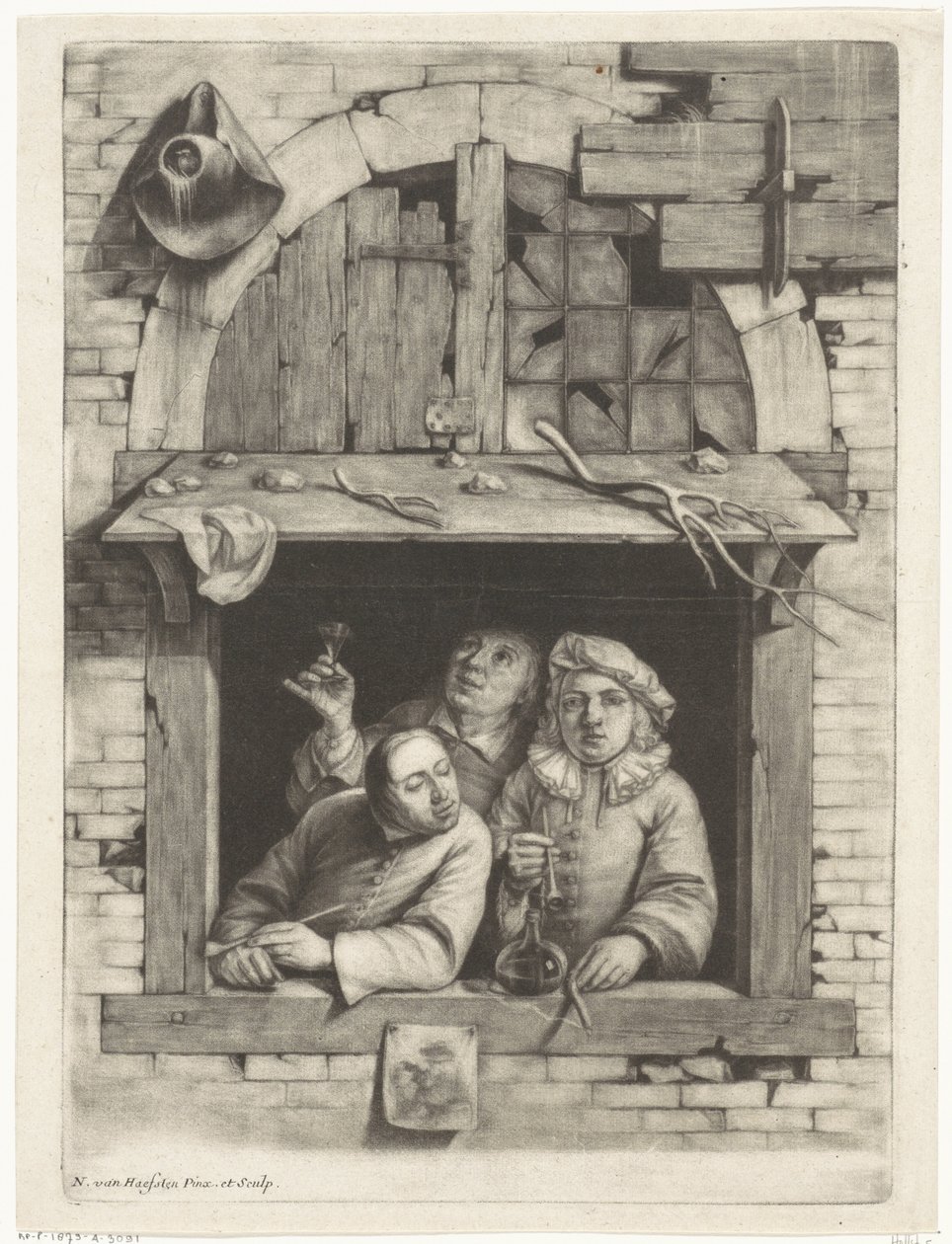Drei Raucher am Fenster von Nicolaes van Haeften