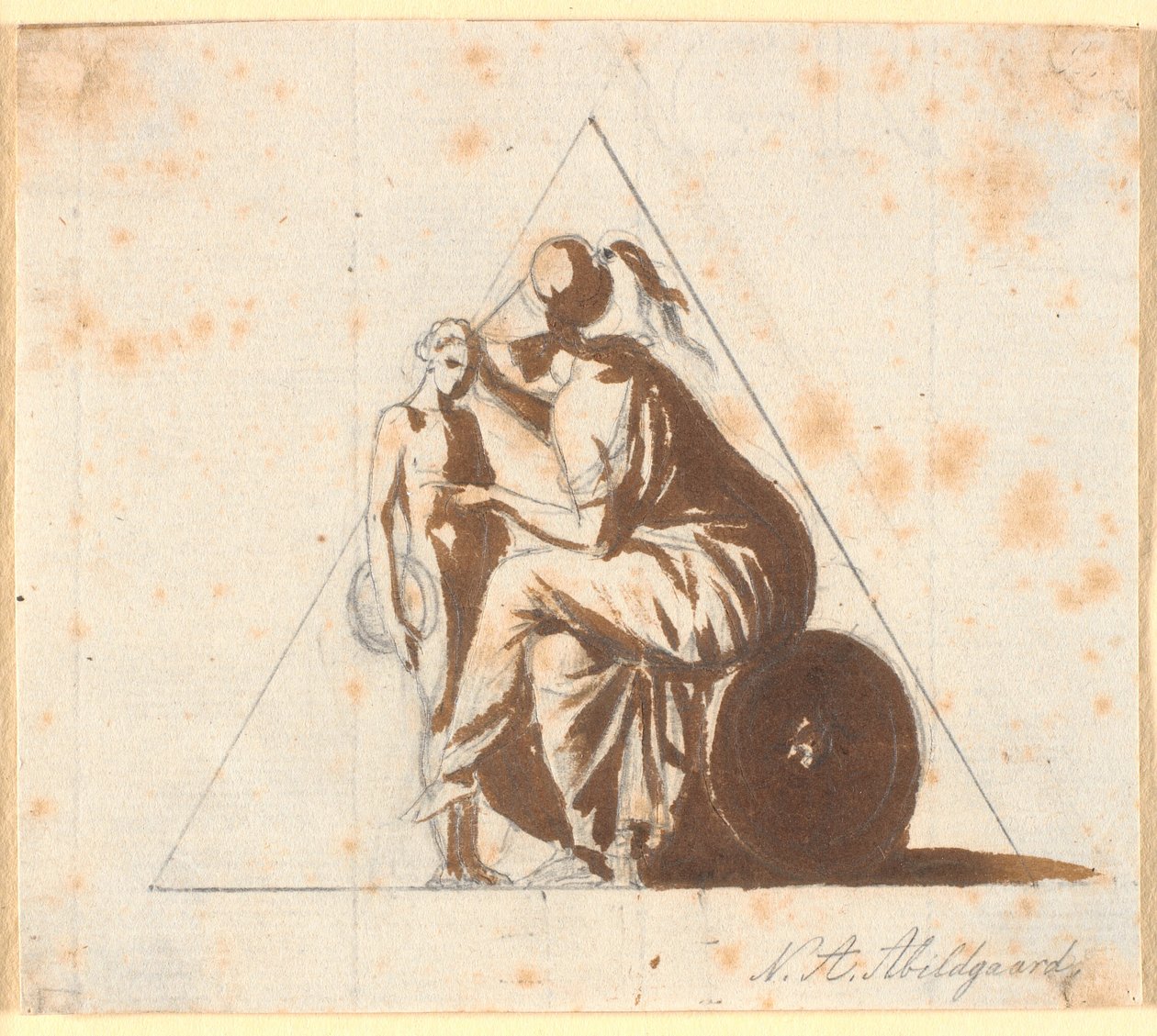 Athene mit einem jungen Mann von Nicolai Abildgaard