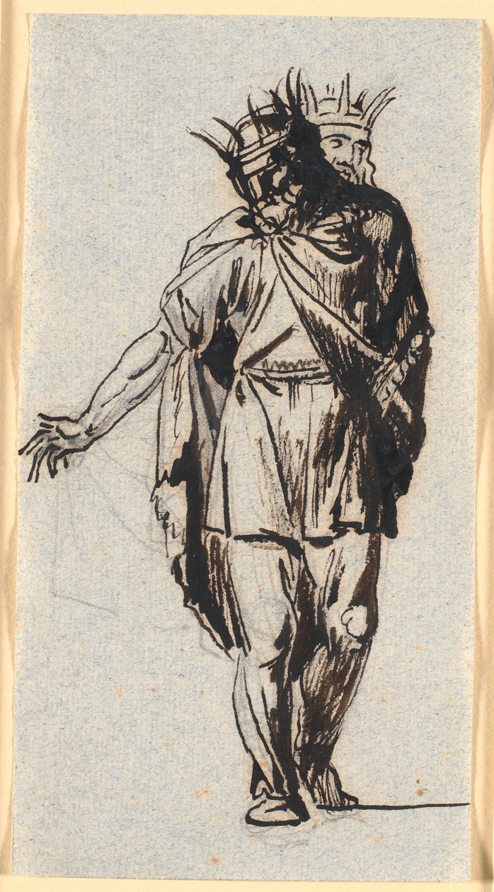 Eine altnordische (?) Königsfigur, stehend mit Krone auf dem Kopf von Nicolai Abildgaard
