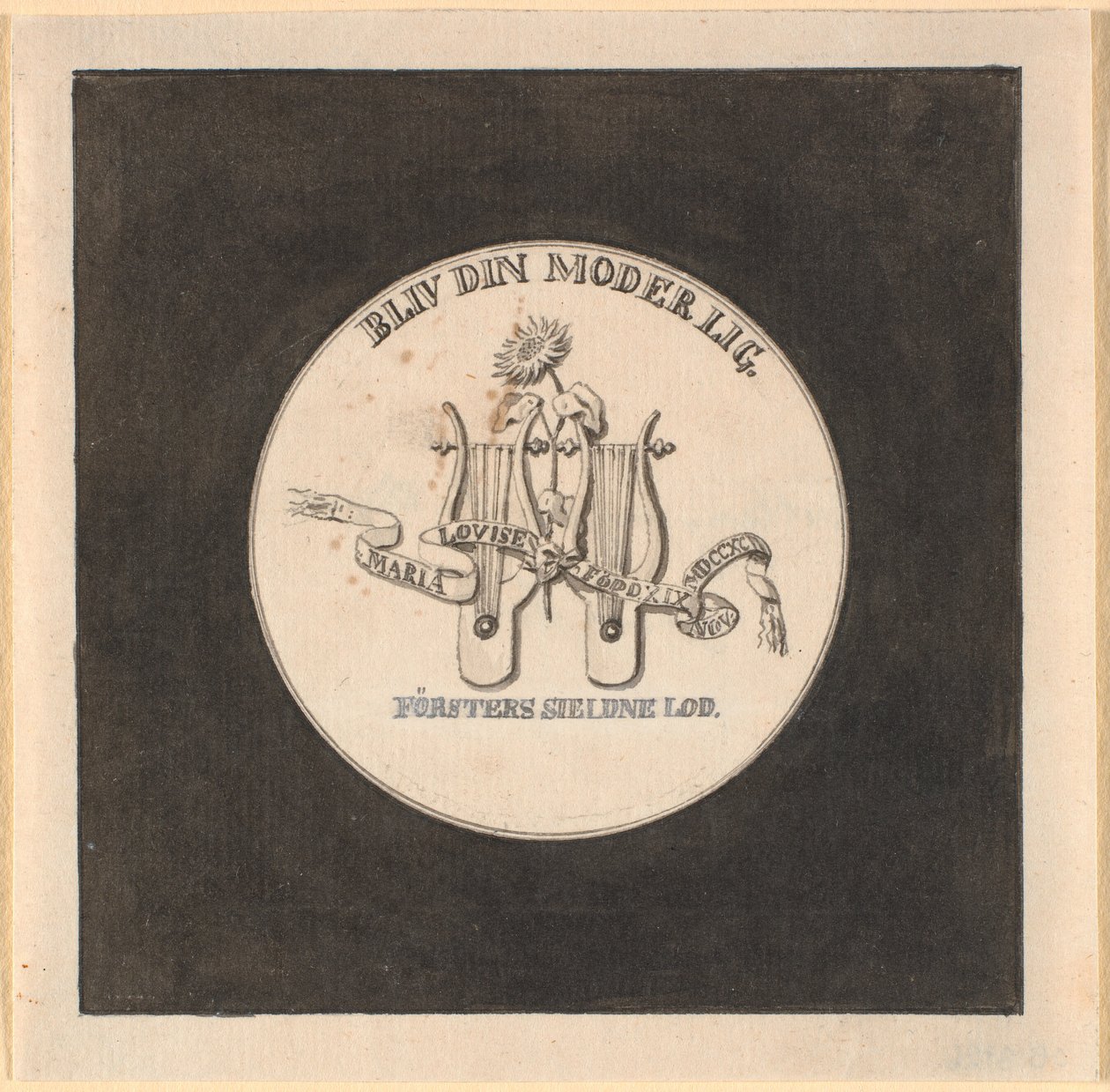 Entwurf für die Rückseite der Medaille anlässlich der Geburt der Kronprinzessin 1792 von Nicolai Abildgaard