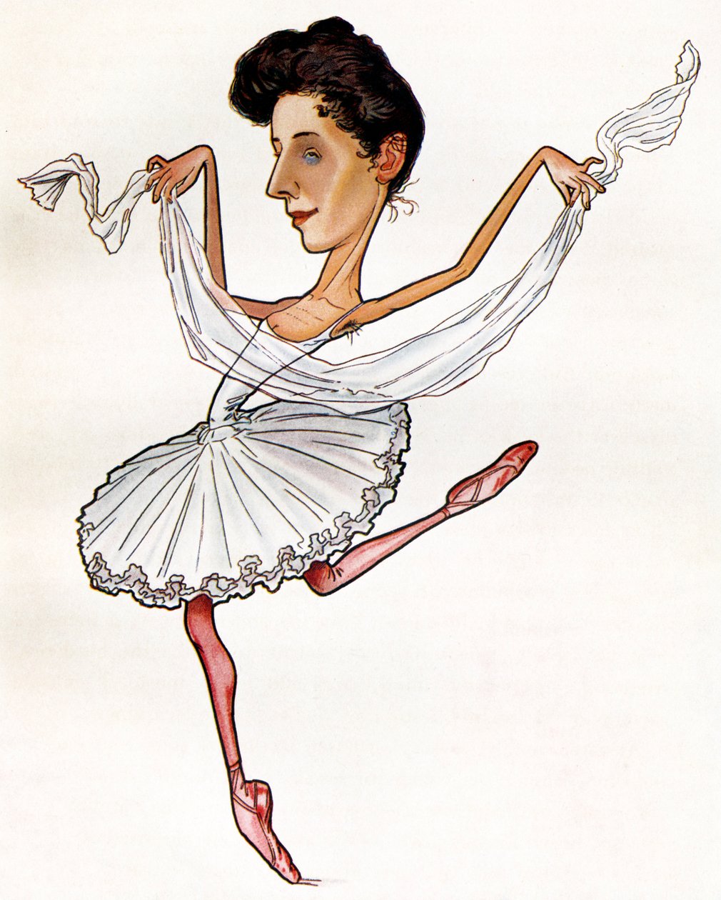 Karikatur von Anna Pavlova von Nicolas Legat