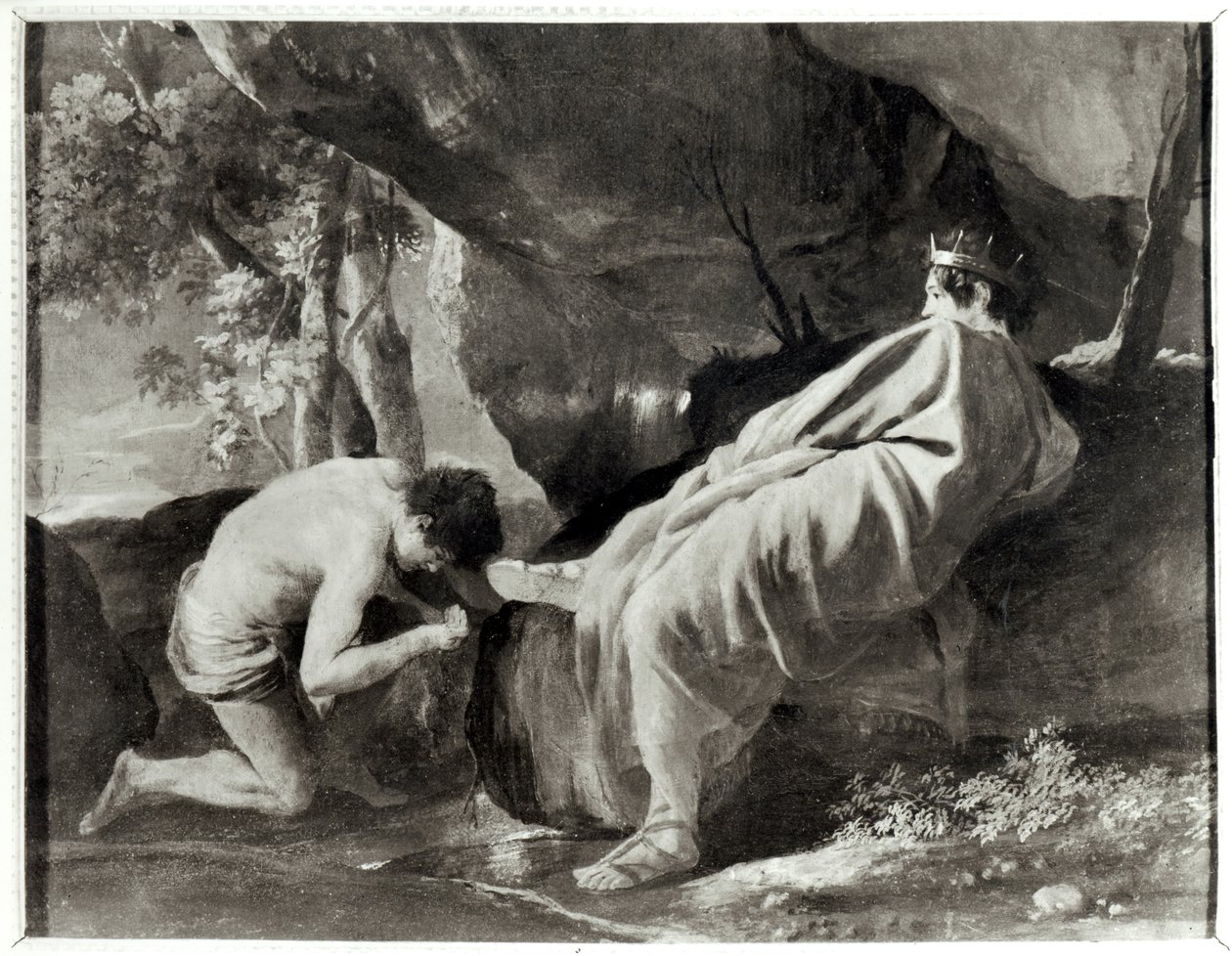 Midas an der Quelle des Flusses Pactolus von Nicolas Poussin