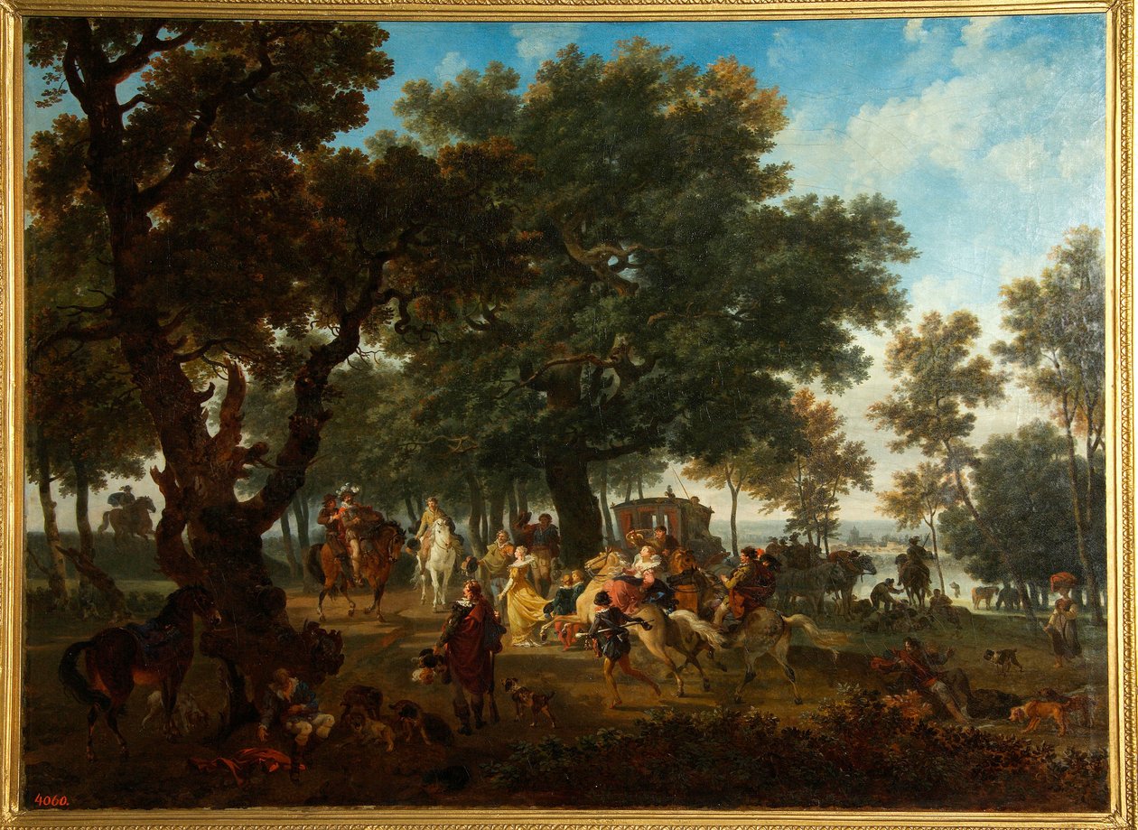 Jagdpartie des Königs von Frankreich Heinrich IV. (1553-1610) und seines Gefolges von Nicolas Antoine Taunay