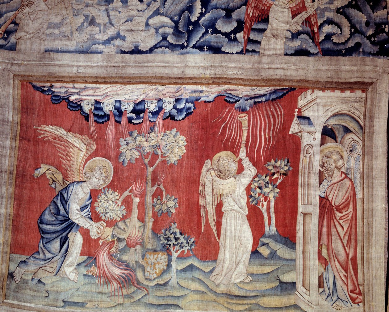Vorhang der Offenbarung (1373-1383), Nr. 30: Die Toten auf dem Boden. Tapisserie von Nicolas Bataille von Nicolas Bataille