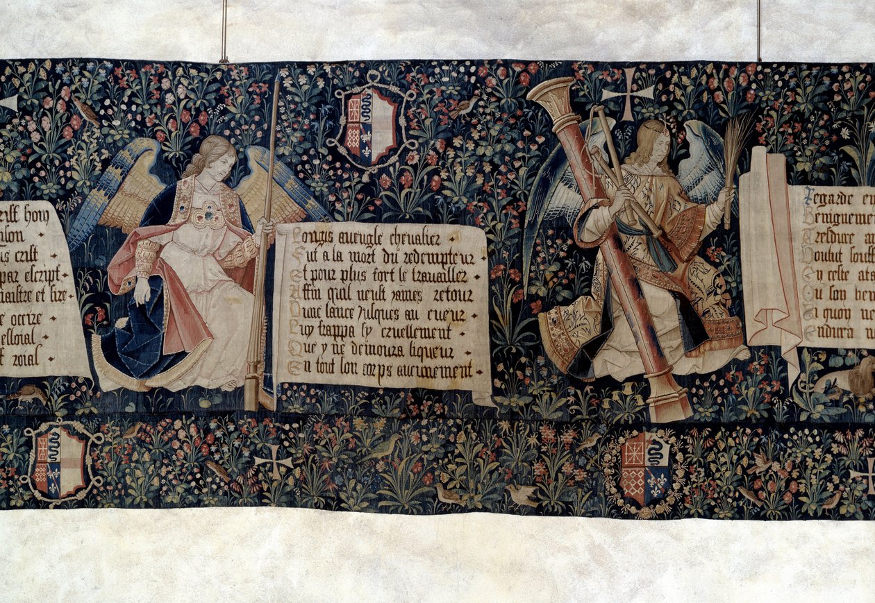 Apokalypse (1373-1383), Engel tragen die Werkzeuge der Passion von Nicolas Bataille
