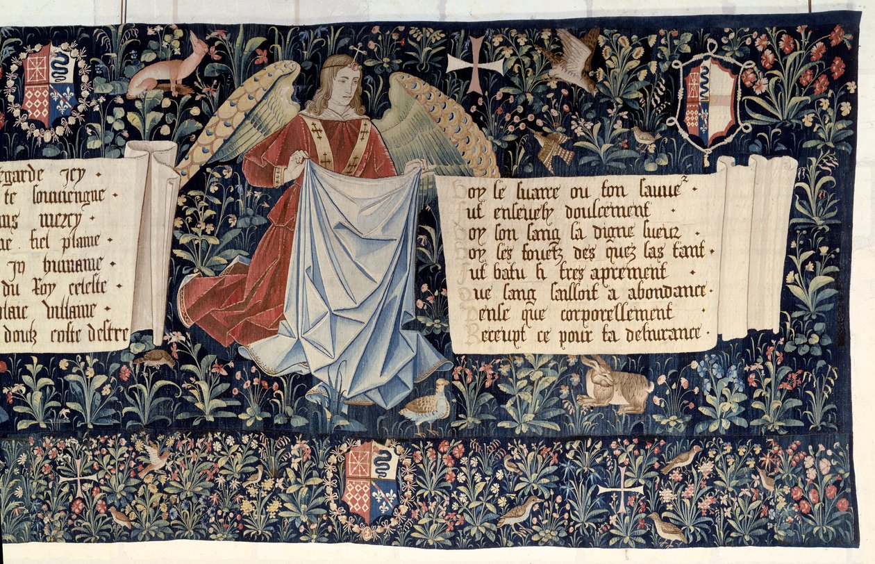 Apokalypse (1373-1383), Engel tragen die Werkzeuge der Passion von Nicolas Bataille