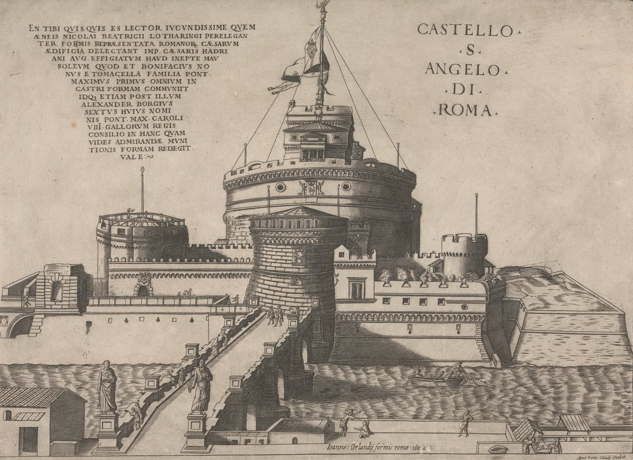Castello S. Angelo Di Roma von Nicolas Beatrizet: Kunstdruck