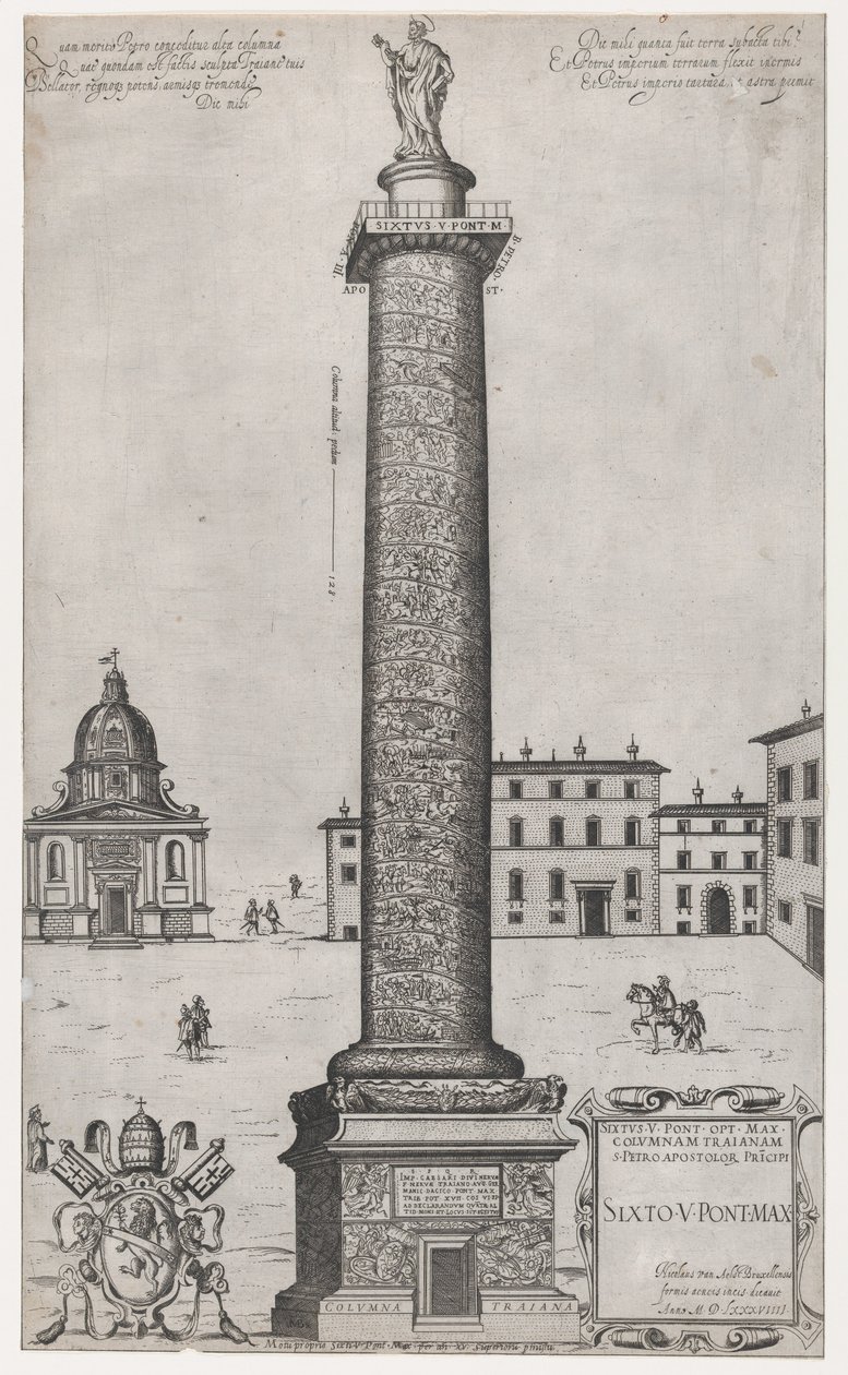 Speculum Romanae Magnificentiae: Trajanssäule von Nicolas Beatrizet.
