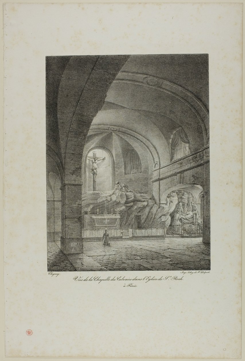 Ansicht der Kapelle von Kalvarienberg in der Kirche St. Roch, Paris von Nicolas Chapuy