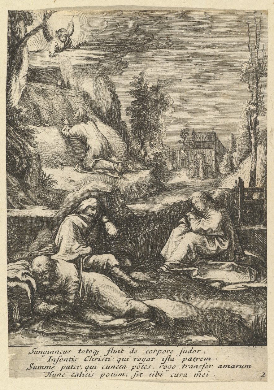 Die Agonie im Garten, aus Die Passion Christi, Mitte des 17. Jahrhunderts von Nicolas Cochin