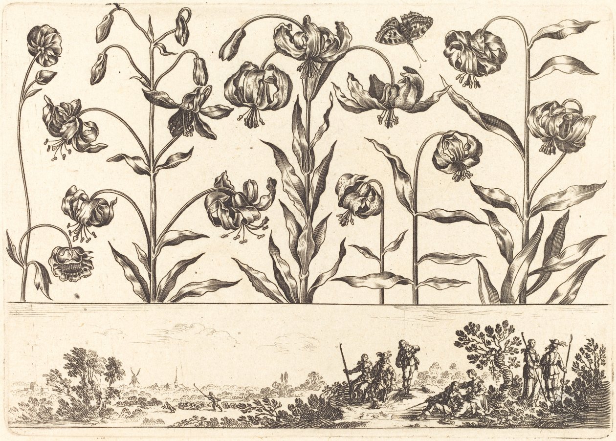 Blumendruck Nr. 5 von Nicolas Cochin after Balthasar Moncornet