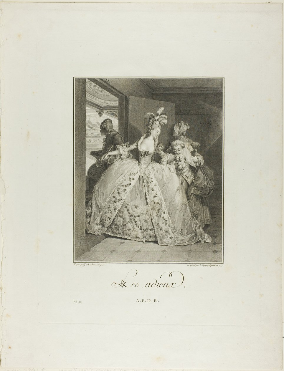 Abschiede, aus Monument du Costume Physique et Moral de la fin du Dix-huitième siècle von Nicolas Delaunay