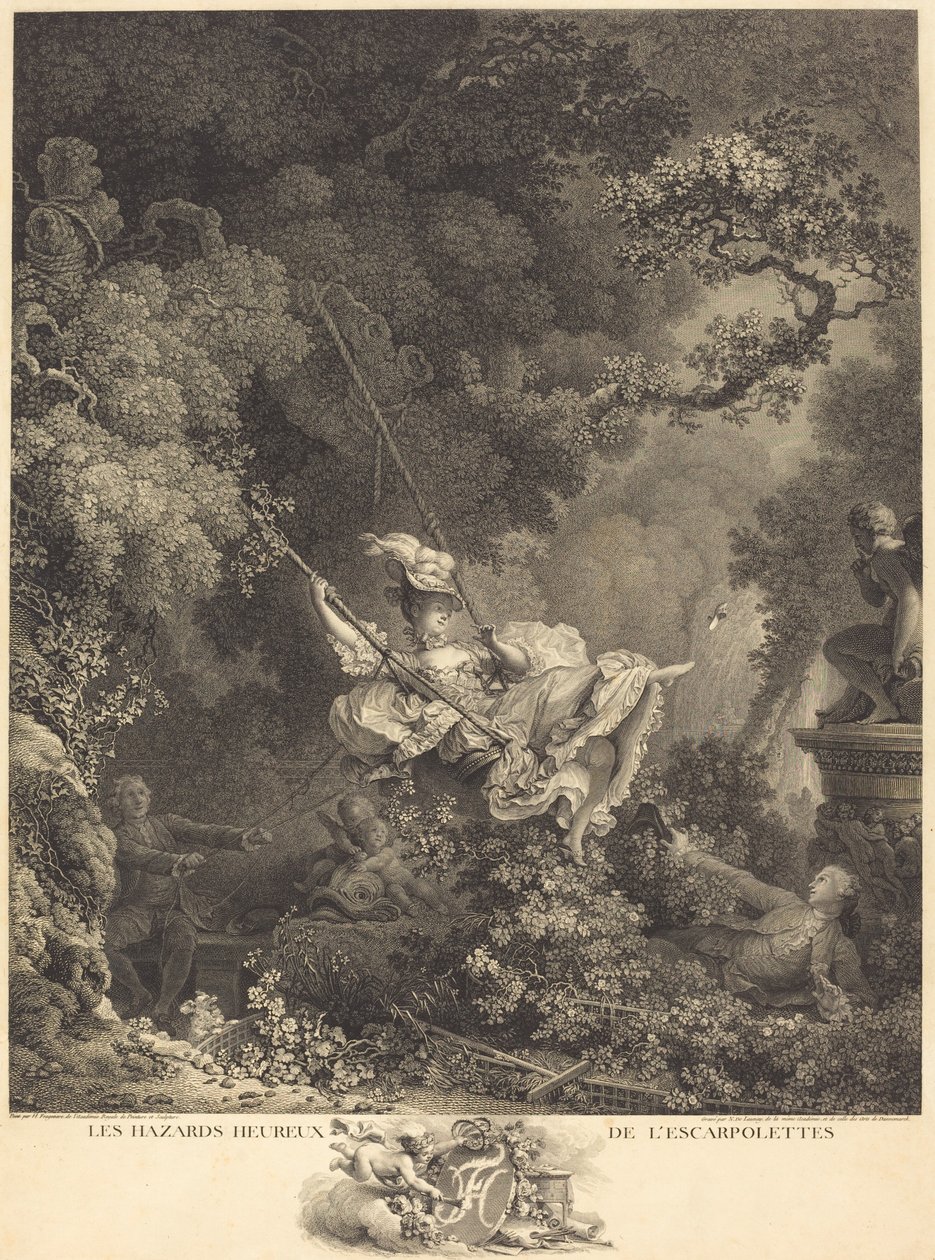 Die glücklichen Zufälle der Schaukel von Nicolas Delaunay after Jean Honoré Fragonard