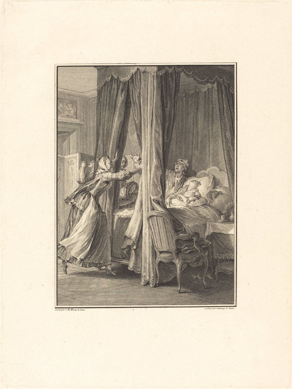 Der Tod von Julie von Nicolas Delaunay after Jean Michel Moreau