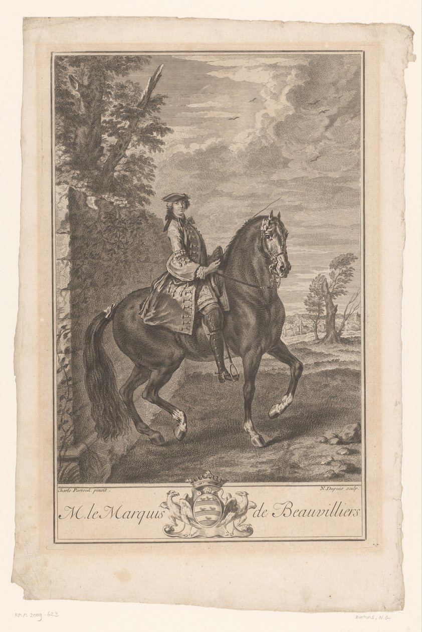 Reiterporträt von Paul de Beauvilliers von Nicolas Gabriel Dupuis