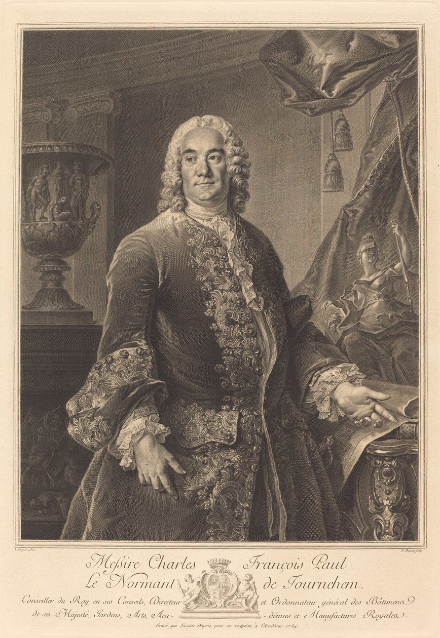 Charles François Paul Le Normant de Tournehem von Nicolas Gabriel Dupuis after Louis Tocqué
