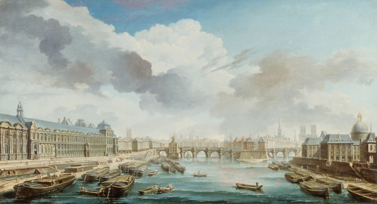 Le Louvre, le Pont-Neuf et le Collège des Quatre-Nations, 1755 von Nicolas Jean Baptiste Raguenet
