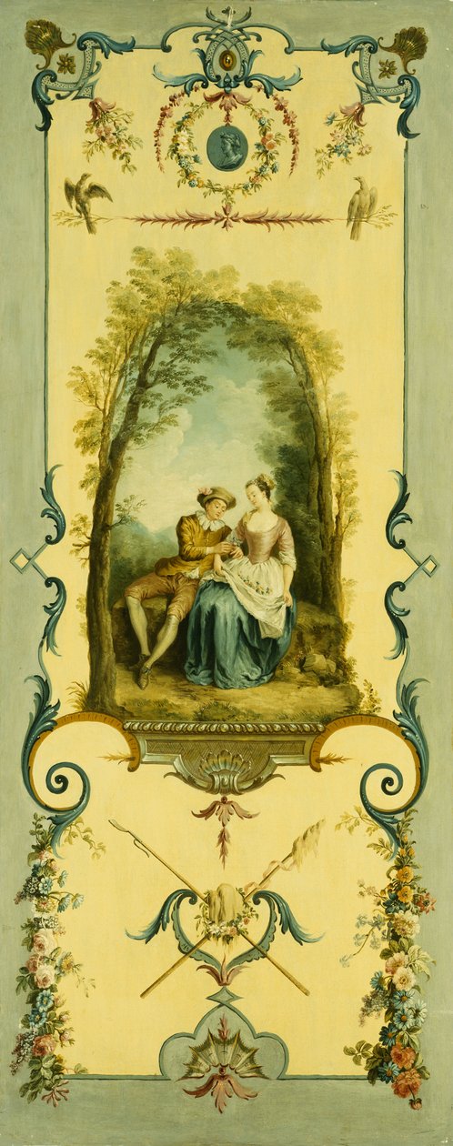 Drei dekorative Paneele mit Allegorien des Winters, Sommers und Herbstes von Nicolas Lancret