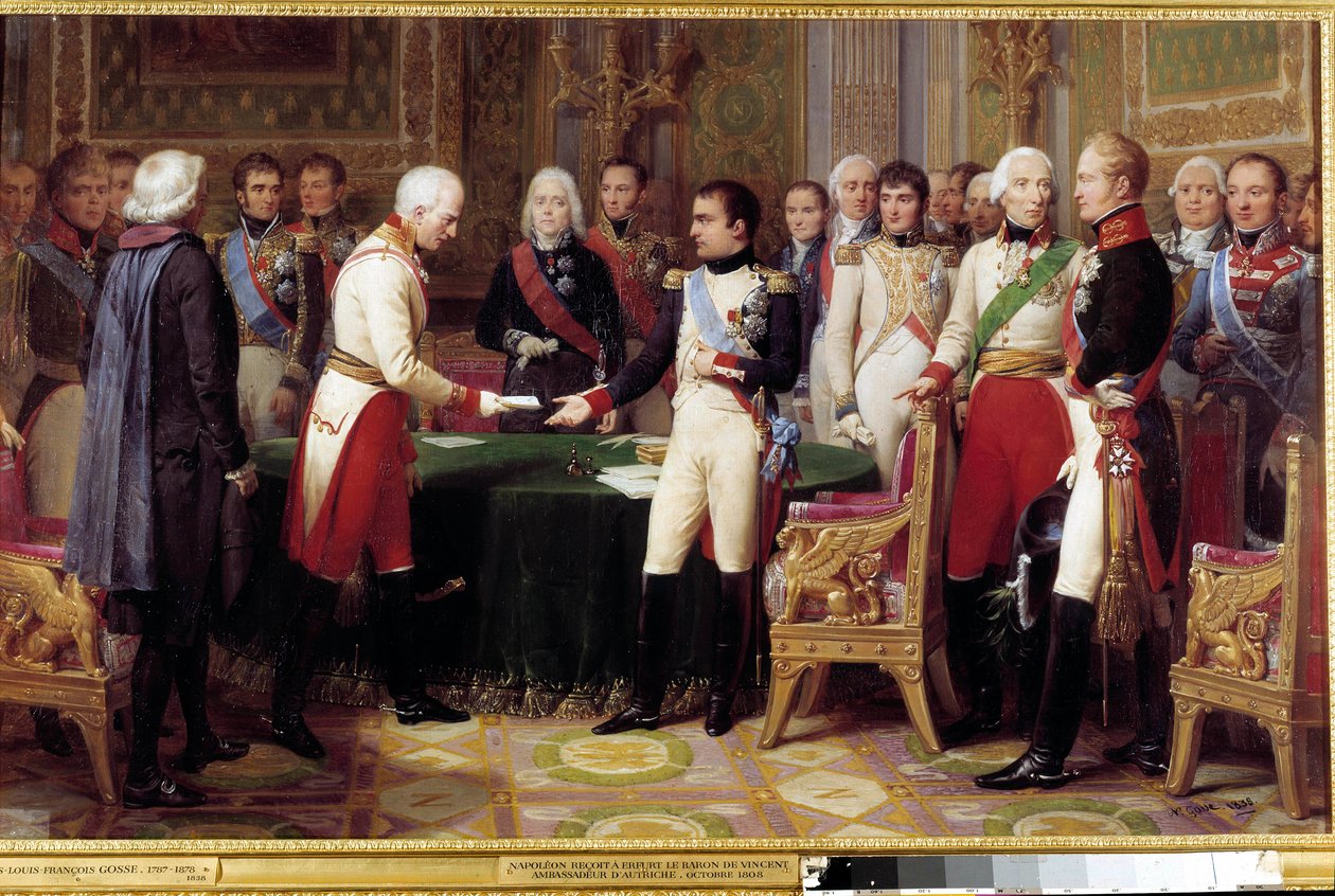 Das Treffen von Erfurt, 27. September - 14. Oktober 1808: Napoleon I. empfängt Baron Vincent von Nicolas Louis Francois Gosse