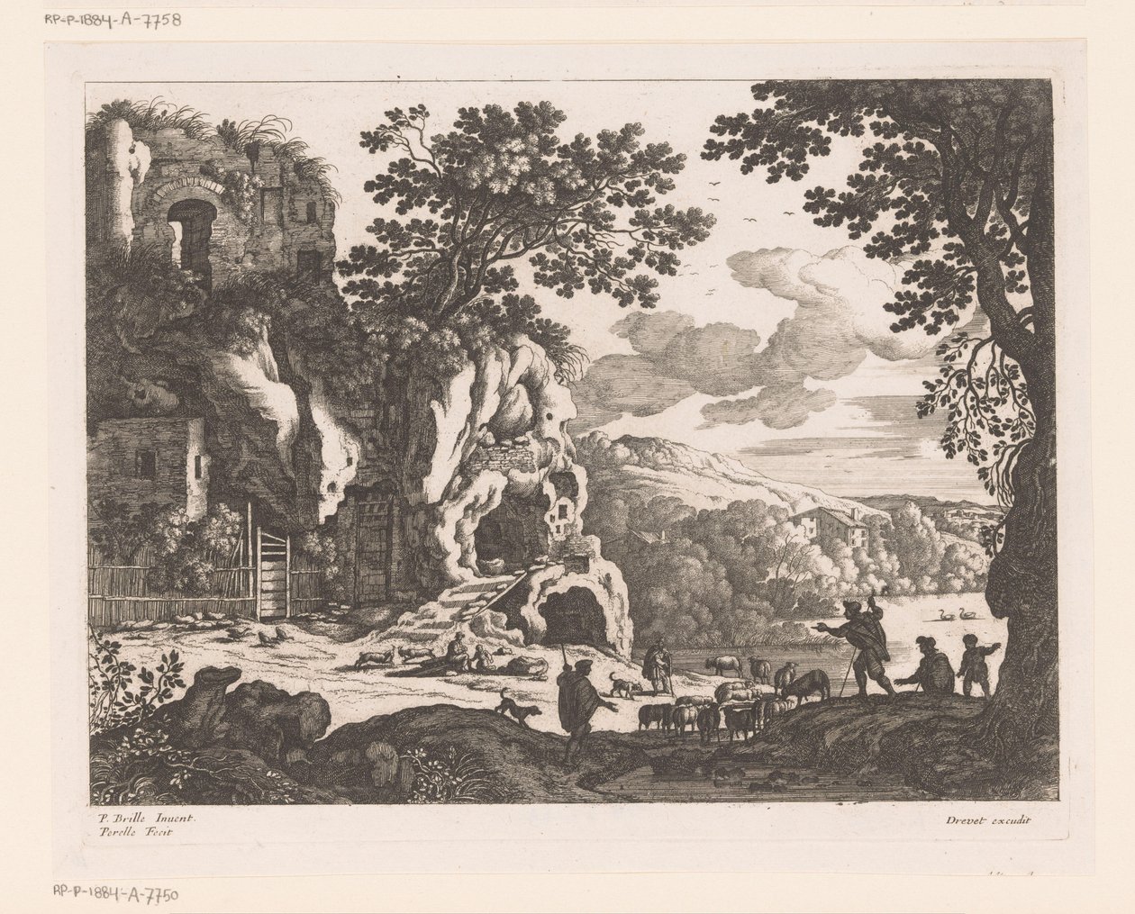 Cephalus und Procris von Nicolas Perelle: Kunstdruck