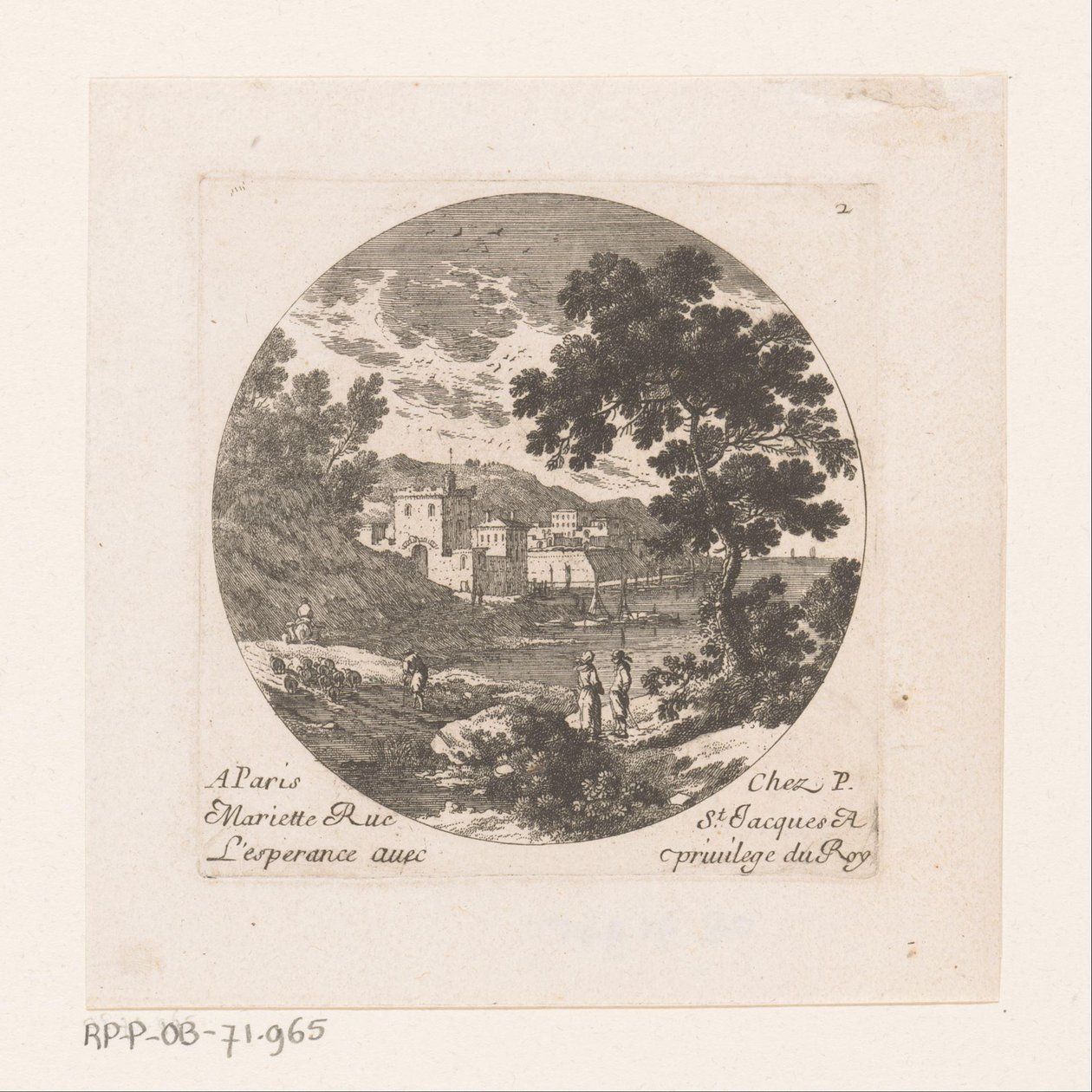 Hirte bei Hafenstadt von Nicolas Perelle