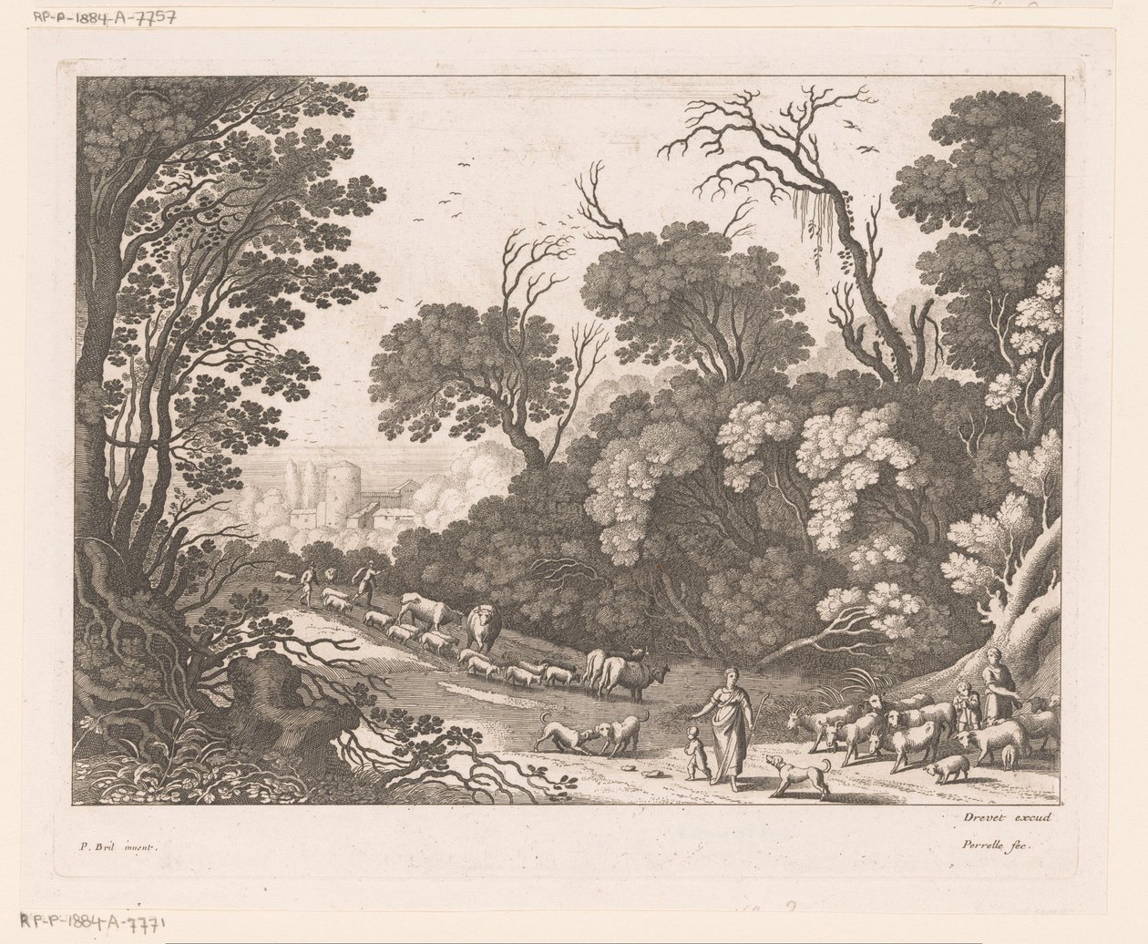 Hirten mit Herde von Nicolas Perelle