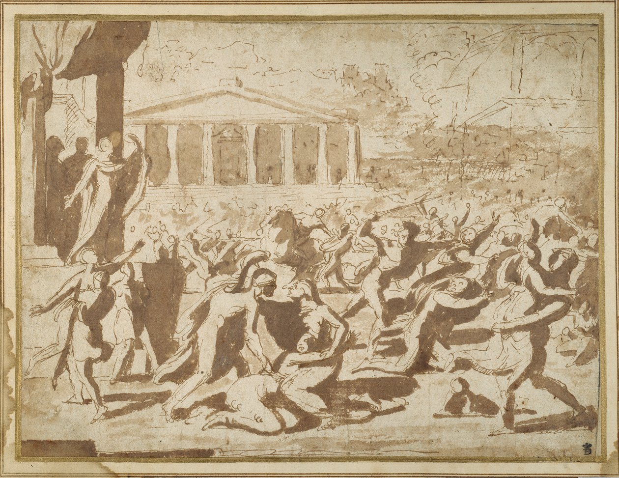 Studie zur Entführung der Sabinerinnen, ca. 1633 von Nicolas Poussin