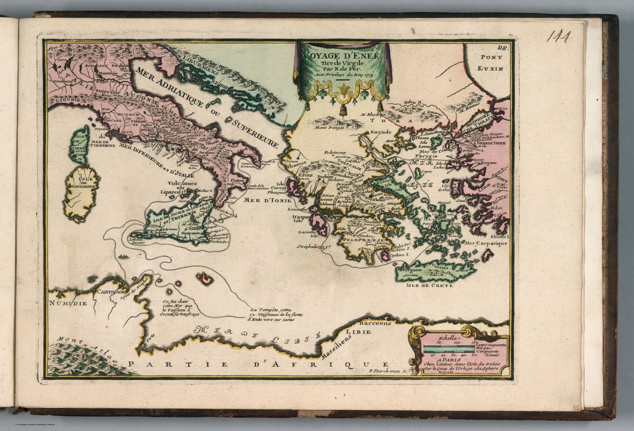 Der neugierige Atlas oder die Welt dargestellt in allgemeinen und besonderen Karten des Himmels und der Erde, S. 155 von Nicolas de Fer